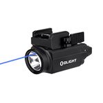 OLIGHT Baldr S BL 800 Lumens LED Rechargeable Tactical Flashlight, Compact Rail Mounted Light with Blue Beam and White LED Combo, Flashlight Compatible with 1913 or GL Rail (Black)