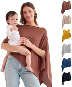Momcozy Nursing Cover for Breastfeeding, Breathable Soft Privacy Poncho, Multi-Use Nursing Shawl, Portable Breast Feeding Covers for Women, Includes Laundry Bag