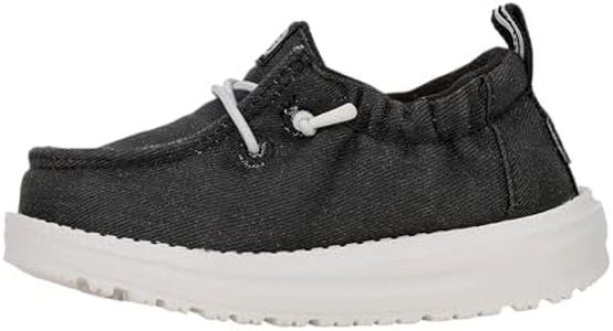 HEYDUDE Infant LILDUDE Core Slip On Shoes, Black Size 3 | Easy On Elastic Scrunch Collar
