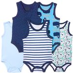 TuddyBuddy 100% Cotton Multicolor Sleeveless Rompers/Sleeveless Bodysuits for Baby Boy (3 Years-4 Years, Multicolor Sleeveless Rompers)