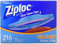 Ziploc Double Zipper Quart Freezer Bags, 216 Count by Ziploc