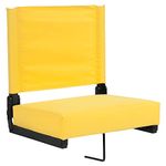 Flash Furniture XU-STA-YL-GG: Grandstand Comfort-500 Lb. Rated Stadium Chair W/Handle & Ultra-Padded Seat, Yellow, 1 Pack