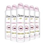 Dove Invisible Care Anti-perspirant Aerosol pack of 6 with ¼ moisturising cream deodorant that leaves no white marks 250 ml