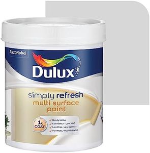 Dulux Simply Refresh SHADE OF WHITE DIY Multi Surface Paint Washable Coat, Low Drip Splatter with Soft Sheen Finish for Wall, Wood & Metal Surfaces - 1 L (Snowfield)