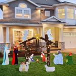 12 Pcs Outdoor Nativity Scene Displ