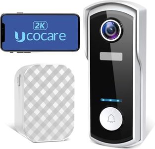 2K Doorbell Camera Wireless, UCOCARE WiFi Video Doorbell with Free Indoor Chime, AI Human Detection, Instant Alert, Video Calling, Voice Changer, 180-day Battery Life, IP66, FREE LOCAL SD CARD STORAGE