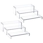 HIIMIEI Acrylic Display Risers, 2 Sets 6 Pcs 9" Large Acrylic Risers, Clear Display Risers Stands for Cupcake Dessert Stand, Acrylic Riser Showcase Shelf, Display Riser Shelf for Pop Figures Jewelry