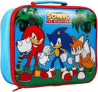 Zawadi Global Sonic The Hedgehog Rectangular Insulated Lunch Box Bag for Boys and Girls, Perfect Size for Packing Hot or Cold Snacks for School and Travel, BPA Free