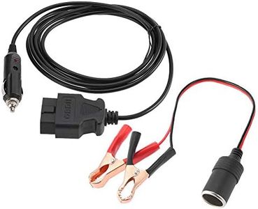 KIMISS Cable de fuente de alimentación de emergencia, ECU del vehículo OBD II Cable de fuente de alimentación de emergencia de 12 V Protector de memoria con clip