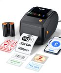 SEZNIK Rudra Thermal Label Printer | Direct Thermal + Transfer | Ecommerce 304 DPI HD Print | USB, Bluetooth, WiFi Wireless | Shipping, Jewellery, Excel Print, MRP & Barcode | 1 Year Warranty