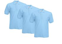 Fruit of the Loom Men's 63-402-0 Polo Shirt, Pastel Blue, L (Pack of 3)