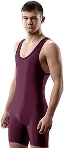 Matman Wrestling Singlet Men's Boys Timeless Standard Spandex Made in USA (Maroon, Large)