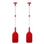 Telescoping Paddle 2PCS Aluminum Kayak Oars Plastic Boat Paddle for Jet Ski and Canoe Red for Summer Sport