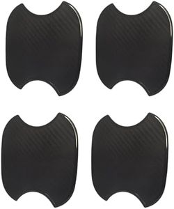 Amblee 4-Pack Universal Car Door Handle Protector Cover, 3D TPU Texture Design, Carbon Fiber Anti Scratch Texture Sticker for Vehicles (Black)