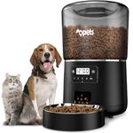 Qpets Automatic Feeder For Dogs Cats, 4L Automatic Feeder With Stainless Steel Bowl Smart Dry Food Dispenser For Medium & Small Pets Poodle, Shepherd, Bichons, 30 X 30 X 18.5 Cm