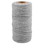 jijAcraft Gray Twine String, 328 Feet Soft Cotton Butcher Twine String for Gift Wrapping, DIY Crafts, Cooking, Home Decoration String, Art Gardening, Package