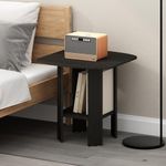 Furinno Simple Design Bedside Table Nightstand, Engineered Wood, Espresso, 2-Tier