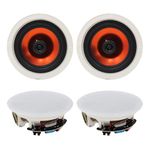 Herdio in Ceiling Speakers 8 Inch 800 Watts Flush Mount Passive Wired for Home Theater, Kitchen,Living Room,Office(2 Pairs)
