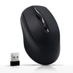 W-PROLUD Wireless Mouse, Computer Mouse with Bluetooth 5.2 and 2.4G Dual Mode Connection, Ergonomic Optical Mouse for Laptop/PC/iPad/MacBook Pro/Air, Bluetooth Mouse with Rechargeable Battery (Black)