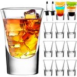 SuproBarware Shot Glass Set of 12-1.2oz/35ml Clear Shot Glass with Heavy Base, Rock Shot Glasses Bulk for Cocktail, Vodka, Espressos, Liqueurs, Tequila and Desserts (12 Pack)