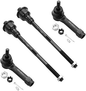 Detroit Axle - Front 4pc Tie Rods for Chevy GMC Silverado Sierra Yukon XL Suburban 2500 Tahoe Cadillac Escalade ESV EXT, 4 Inner and Outer Tie Rod Ends Replacement