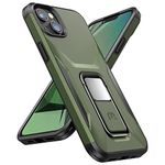 MYBAT Pro Stealth Series Phone Case for iPhone 14 Plus Case with Stand 6.7",Support Magnetic Car Mount, Heavy Duty Military Grade Drop Protective Rugged Bumper Armor Covers(Army Green)