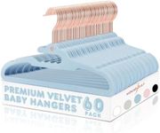 HOUSE DAY Premium Velvet Baby Hangers 60 Pack, 11.4'' Kids Velvet Hangers, Sturdy Baby Hangers for Closet, Blue Baby Clothes Hangers, Toddler Hangers Infant Children Non Slip Hanger for Nursery Use