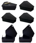 Mouse Bait Station - Mini Rodent Rat Trap Bait Stations - Child and Pet Safe - Heavy Duty and Reusable for Home, Indoor and Outdoor Use – 6 Pack with 1 Key- Black