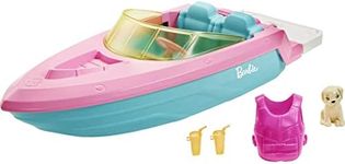 Barbie Toy Boat with Pet Puppy, Lif