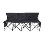 Folding Bench Folding Camping Chair Lightweight Multi Person Portable Sideline Bench Foldable for Lawn Campsites Soccer Games, 4 Seat