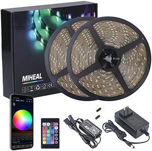 Miheal Led Light Strip, WiFi Wireless Smart Phone Controlled 65.6ft Waterproof Strip Light Kit White Band 5050 LED Lights,Working with Android and iOS System,IFTTT