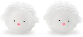 Kikkerland Set of Two Reusable Dryer Buddies for Laundry – Fabric Softener Dryer Balls – Control Static, Remove Wrinkles, Dry Clothes Faster, Lambs