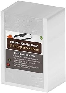 Vacuum Sealer Bags 100 Quart 8" x 12" Food Saver Vacuum Sealer Bags Sous Vide Bags Vacuum Seal BPA Free