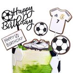 ZHUOWEISM 6 PCS Soccer Football Happy Birthday Cake Topper Soccer Shirt Soccer Shoes Soccer Goal Cake Pick for Soccer Fan Theme Birthday Baby Shower Wedding Party Cake Supplies