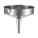 Makrel Stainless Steel Funnel Kitchen Funnels for Transferring of Liquid, Fluid, Cooking Oils, Jam (11cm with Hook)