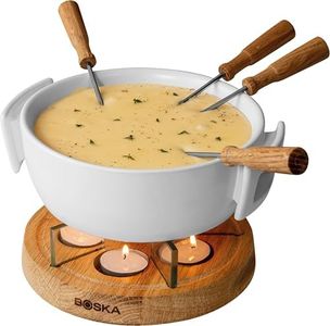 Boska Fondue Set Twinkle - Cheese Fondue - Microwave-Safe - Fondue Sets - Incl. Fondue Forks - White - 54 fl oz