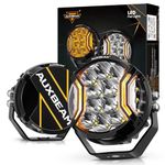 Auxbeam 5In V-Ultra Series 172W LED Light Pods, Offroad Round Driving Light with Amber DRL, 270° Wide Range Super Bright Side Shooter White Hyper Spot Beam Universal Lights with Black Cover-2 Piece