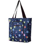 Millya Creative Waterproof Foldable Large Shopping Bag Travel Recycle Bag with Side Pocket (Colorful Balloon)