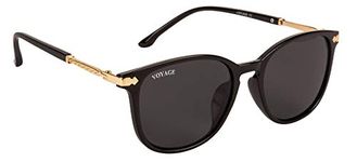 Voyage UV Protected Rectangular Women Sunglasses - (A3046MG3182 | Black Lens | Black Frame)