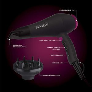 Revlon Smooth Brilliance 2000W Hair Dryer – AC Motor, Perfect Heat