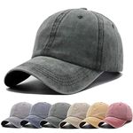 Fordicher Men Women Plain Cotton Vintage Washed Twill Low Profile Baseball Cap Adjustable Distressed Dad Hat (Army Green)