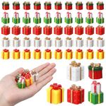 Bucherry 50 Pcs Miniature Christmas Figurines Christmas Miniature Decor Mini Boxes DIY Craft Resin Xmas Charms for DIY Garden Accessories Christmas Tree Christmas Decoration Phone Case Making