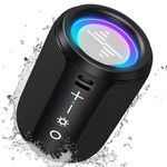 LENRUE Portable Bluetooth Speakers, Wireless Speakers with TWS, IPX5 Waterproof, Colorful Lights, Support Type C and TF Card, Portable for Shower, Travel, Party