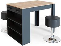 Vicco Bar table set Repose, Anthracite/Gold power oak, 67 x 100 cm with 2 bar stools