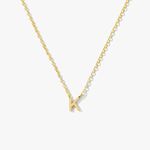 carlane Custom Initial Letter Necklaces Gold Plated Anti Tarnish Dainty Delicate Chain For Women and Girls (K Letter)