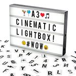 Cosi Home A3 Cinematic Light Box with 120 Letters, Emoji, Smilies and Symbols - Personalise your own Message - Battery and USB Power