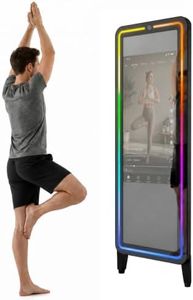 QIXZOCV Smart Fitness Mirror, 32 Inch HD Touchscreen, 63 Inch Full-Length Workout Mirror, Android 12, RGB Music Sync, Wall Mount/Stand