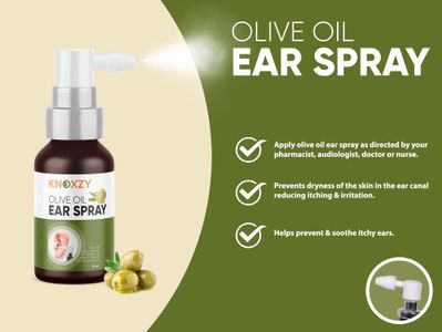 Knoxzy Olive Oil Ear Spray – Wax Removal & Pain Relief, 10ml