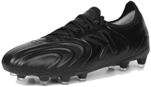 KELME Trofeo Kangaroo Leather Soccer Cleats Men Lightweight Soccer Shoes for Outdoor FG AG Pro K-Leather Football Boots Black, 8