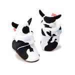 Meckior Unisex Newborn Baby Cozy Cotton Cow Booties Toddler Boys Girls Fleece Winter Keep Warm Socks Shoes Infant Cute Cartoon Crib Boots First Walker Shoes Soft House Slippers 0-18 Months